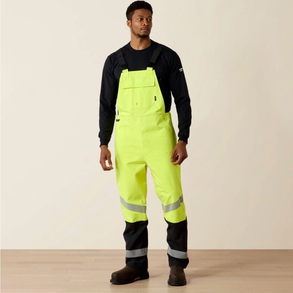 NWT ARIAT FR Hi-Vis Waterproof Bib Overalls Mens Size XXXL 30 Inch Inseam CAT 2